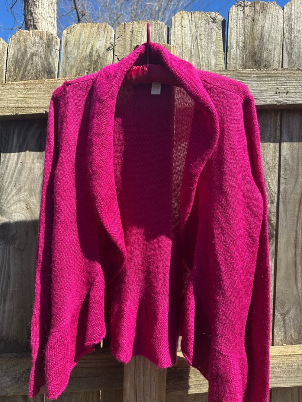 Chico’s wool blend pink open cardigan